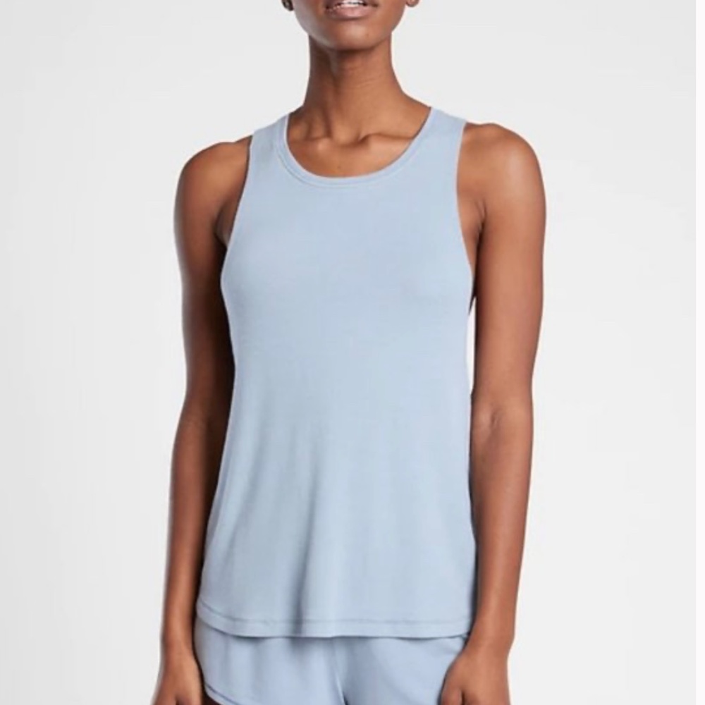 NWT Athleta Well Rested Rib Sleep Tank, Blue S